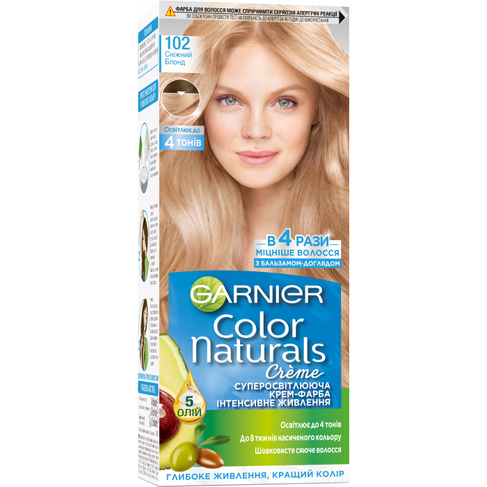 Фарба для волосся Garnier Color Naturals 102 Сніговий блонд, 110 мл - 