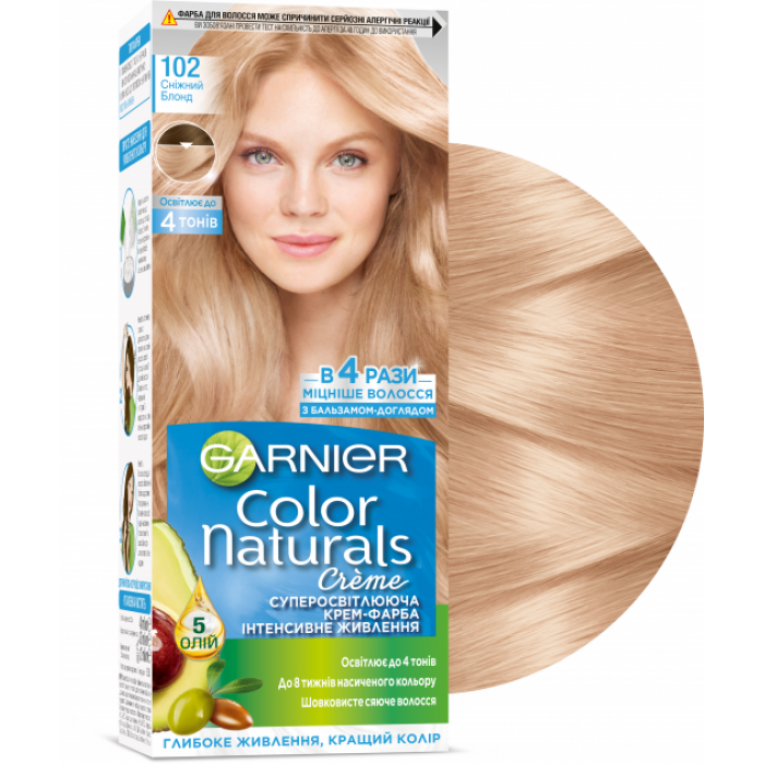 Фарба для волосся Garnier Color Naturals 102 Сніговий блонд, 110 мл - 