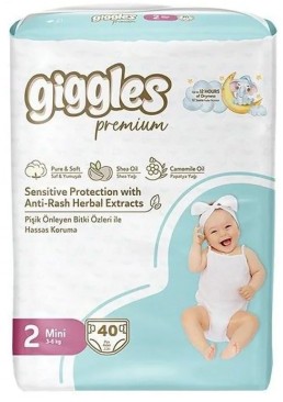 Підгузки Giggles Premium Mini розмір 2 (3-6 кг), 40 шт