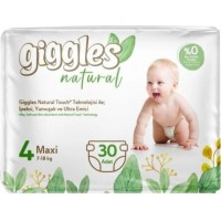 Підгузки дитячі Giggles Natural 4 Maxi (7-18 кг), 30 шт