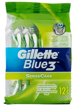 Станки для гоління Gillette Blue Sense Care 3 леза, 12 шт