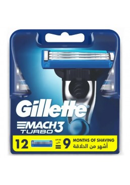 Сменные картриджи для бритья Gillette Mach3 Turbo, 12 шт.