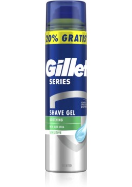 Гель для гоління Gillette Series для чутливої шкіри з алое вера, 240 мл