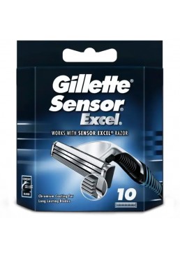 Сменные картриджи для бритья Gillette Sensor Excel, 10 шт.
