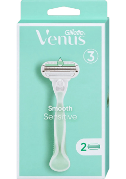 Станок для гоління жіночий Gillette Venus Smooth Sensitive, 1 станок+2 касети