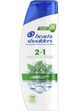 Шампунь Head & Shoulders 2 в 1 Против перхоти Свежесть ментола, 330 мл 