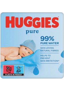Серветки вологі Huggies Ultra Comfort Pure 2 + 1 (56 х 3 шт), 168 шт
