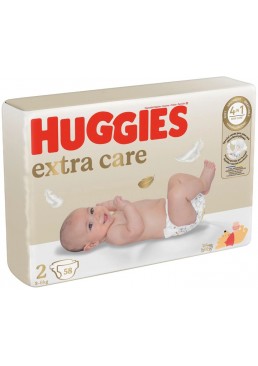 Підгузки Huggies Extra Care 2 (3-6 кг), 58 шт