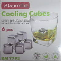 Камни для виски Kamille из нержавеющей стали, 6 шт