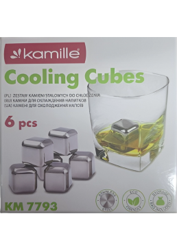 Камни для виски Kamille из нержавеющей стали, 6 шт