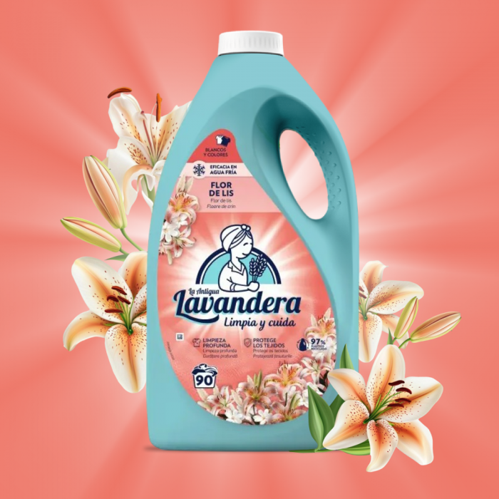 Гель для стирки Lavandera Flor de Lis c ароматом лилий и жасмина, 4,5 л (90 стирок) - 