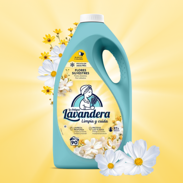 Гель для стирки Lavandera Flores Silvestres с ароматом полевых цветов, 4,5 л (90 стирок) - 