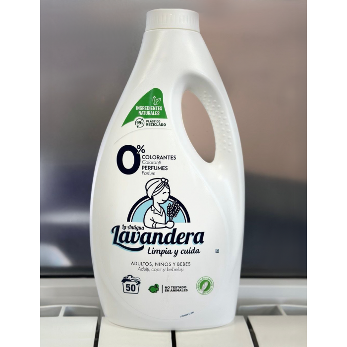 Гель для прання La Antigue Lavandera Natural без аромату, 2.5 л (50 прань) - 