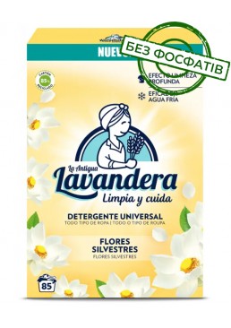 Стиральный порошок Lavandera Flores Silvestres универсальный с ароматом полевых цветов, 4.675 кг (85 стирок)
