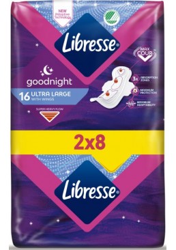 Гігієнічні прокладки Libresse Ultra Goodnight Large 6 крапель, 16 шт