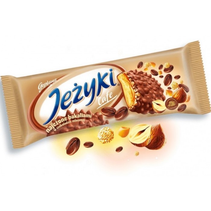 Печиво Jeżyki Cafe з молочним шоколадом, горіхами та смаком кави, 140 г - 