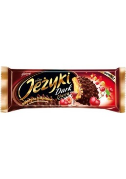 Печенье Jeżyki Cherry с черным шоколадом, кранчами и вкусом вишни, 140 г