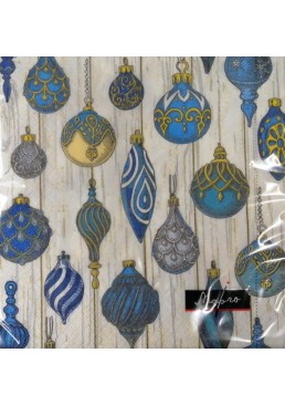 Серветки столові сервіровочні Марго 3-х шарові Ялинкові іграшки, 20 шт