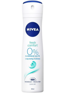 Дезодорант-антиперспирант Nivea Fresh Comfort 0% Al, 150 мл