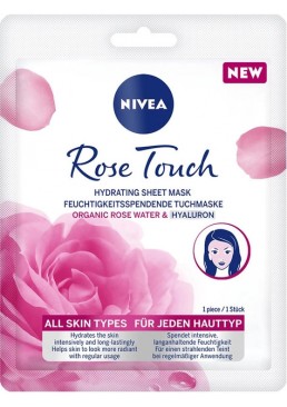 Тканевая маска для лица Nivea Rose Touch с гиалуроновой кислотой и органической розовой водой, 28 г
