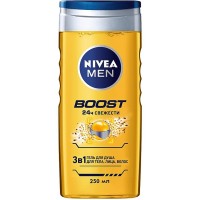 Гель для душу Nivea Men Boost 3 в 1 для тіла, обличчя та волосся, 250 мл 
