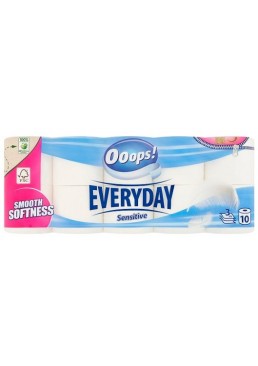 Туалетная бумага Ooops! Everyday Sensitive 3 слоя 115 отрывов, 10 шт