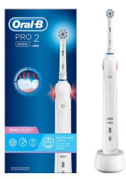 Электрическая зубная щетка Oral-B Pro 2000 Sensi Ultrathin White (D501.513.2), 1 шт