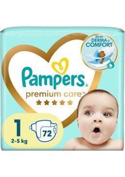 Підгузки Pampers Premium Care Розмір 1 (2-5 кг), 72 шт