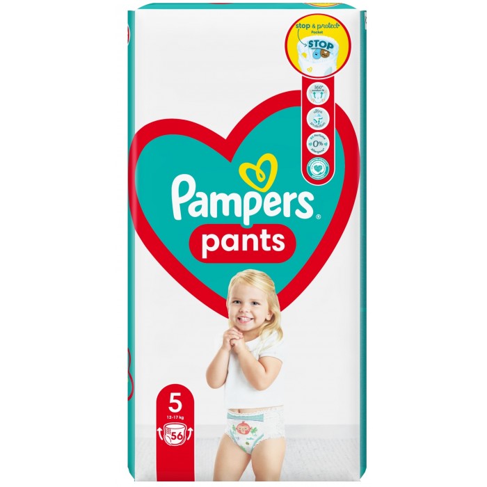 Подгузники - трусики Pampers Pants Junior 5 (12-17 кг), 56 шт - 