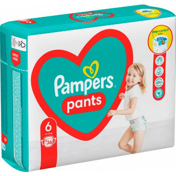 Підгузки-трусики Pampers Pants Розмір 6 (15+ кг), 36 шт - 