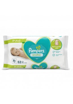 Детские влажные салфетки Pampers Sensitive, 52 шт