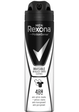 Дезодорант-антиперспірант для чоловіків Rexona Невидимий на чорному і білому, 150 мл
