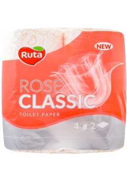 Туалетний папір Ruta Classic Rose 2 шари, 4 рулони