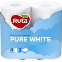 Туалетний папір Ruta Pure White 3 шари 4 рулони Біла