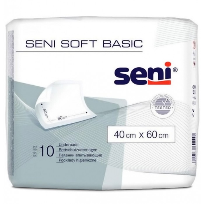 Одноразовые пеленки Seni Soft Basic 40х60 см, 10 шт - 