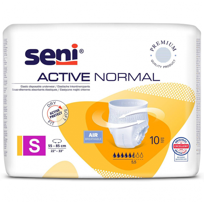 Підгузки-трусики для дорослих Seni Active Normal, розмір Small (55-85 см), 5.5 крапель, 10 шт - 