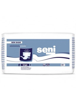 Подгузники для взрослых Seni Basic, размер Large (100-150 см), 5.5 капель, 30 шт