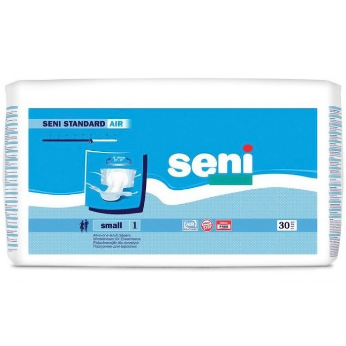 Підгузки для дорослих Seni Standard Air, розмір Small (55-80 см), 6 крапель, 30 шт - 