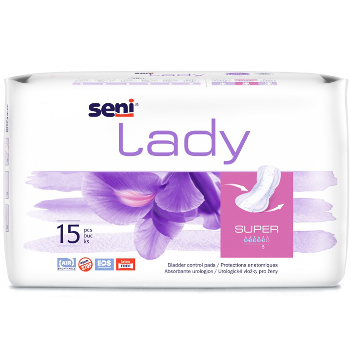 Урологические прокладки Seni Lady, размер Super, 5 капель, 15 шт - 