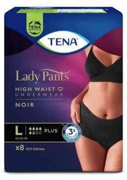 Урологические трусы Tena Lady Pants Plus Black, размер L, 5.5 капель, 8 шт. 