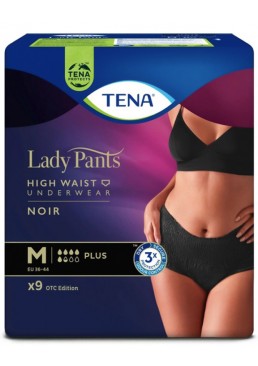 Урологические трусы Tena Lady Pants Plus Black, размер M, 5.5 капель, 9 шт. 