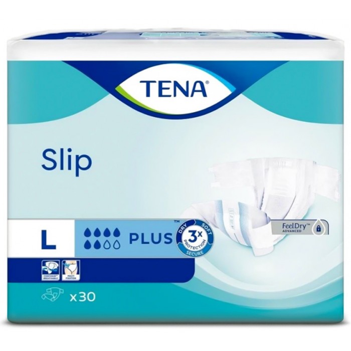 Підгузки для дорослих Tena Slip Plus розмір L ( 92-144 см), 6 крапель, 30 шт. - 