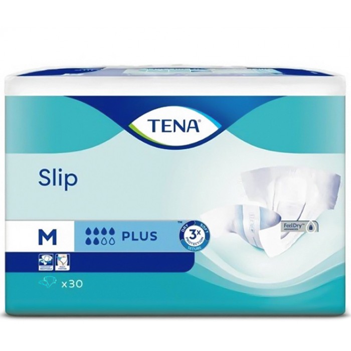 Подгузники для взрослых Tena Slip Plus, размер M (73-122 см), 6 капель, 30 шт. - 