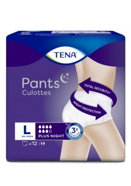 Ночные урологические трусы-подгузники для взрослых Tena Pants Plus Night, размер L (100–135 см), 7 капель, 12 шт.