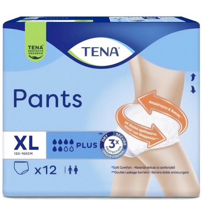 Урологічні труси-підгузки для дорослих Tena Pants Plus, розмір XL (120–160 см), 6 крапель, 12 шт. - 