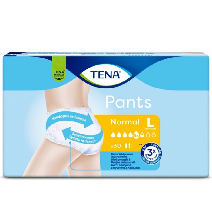 Урологічні труси-підгузки для дорослих Tena Pants Normal, розмір L (100–135 см), 5.5 крапель, 30 шт. - 