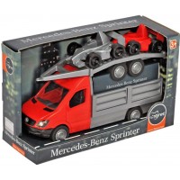 Автомобиль Tigres Mercedes-Benz Sprinter бортовой с лафетом Красный, 1 шт 