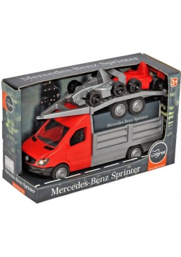 Автомобіль Tigres Mercedes-Benz Sprinter бортовий з лафетом Червоний, 1 шт