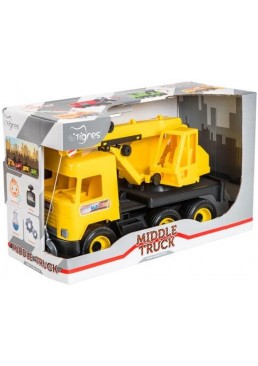 Автомобіль Tigres Middle truck кран жовтий в коробці