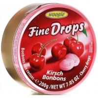Леденцы Woogie Fine Drops Kirskh Bonbons со вкусом Вишня, 200 г